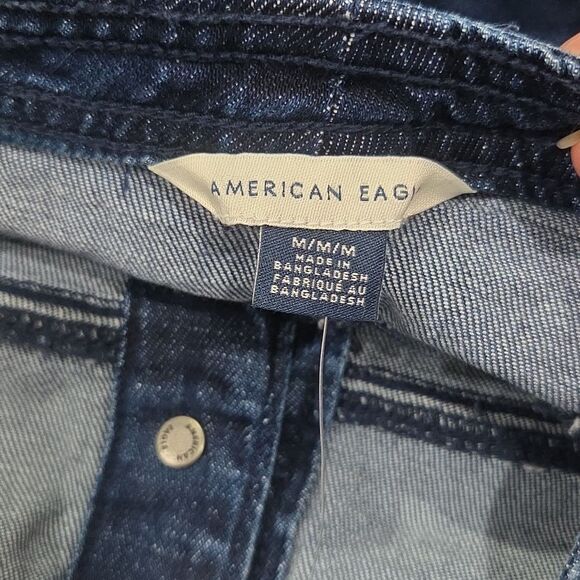 American Eagle Dark Blue Button Front, Denim Halter Top, NWT, MEDIUM - Picture 6 of 6